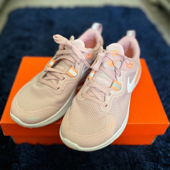 NIKE Champaign and Orange Women’s React Miler Running Sneakers size 8 - Picture 8 of 14